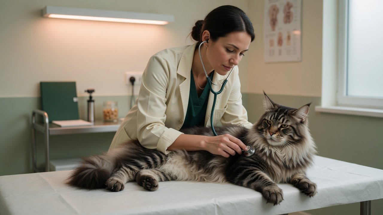 Veterinary wellness care for Maine Coons
